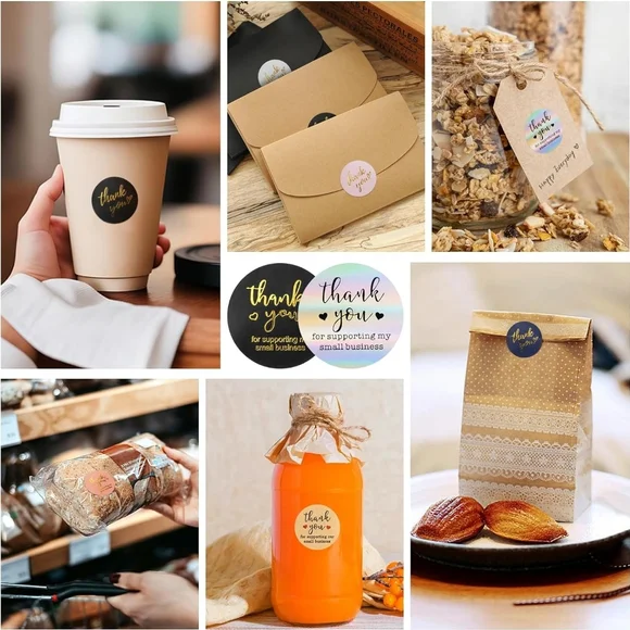 Package Thank You Stickers 1 Roll 500 Stickers - (RANDOM) - Picture 4 of 4